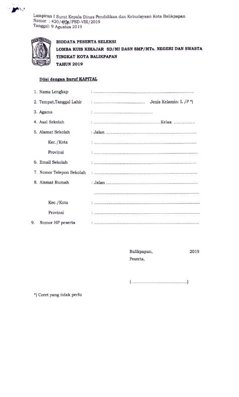 Surat edaran Kuis Kihajar Tahun 2019 003