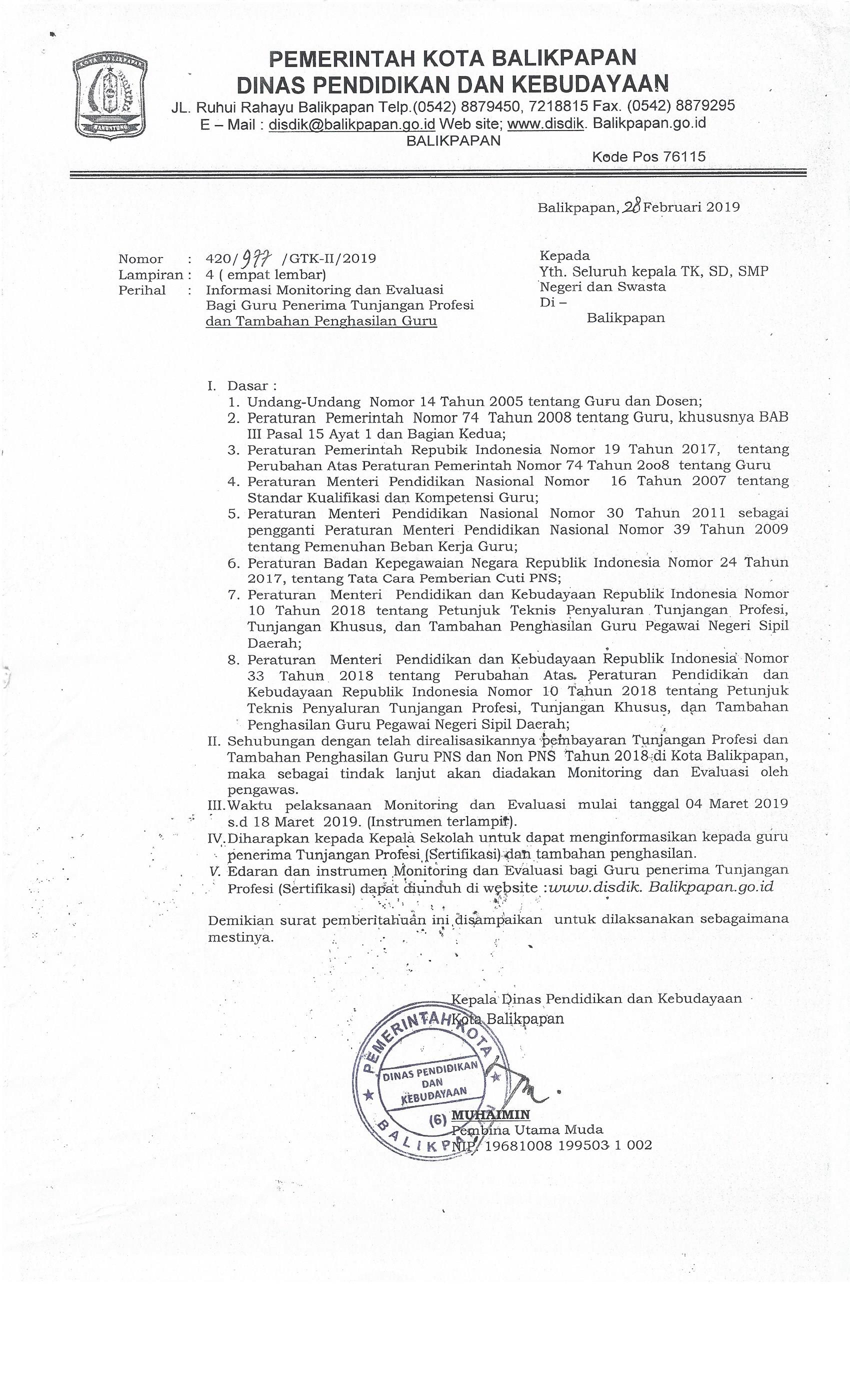 informasi monitoring tambahan penghasilan Guru